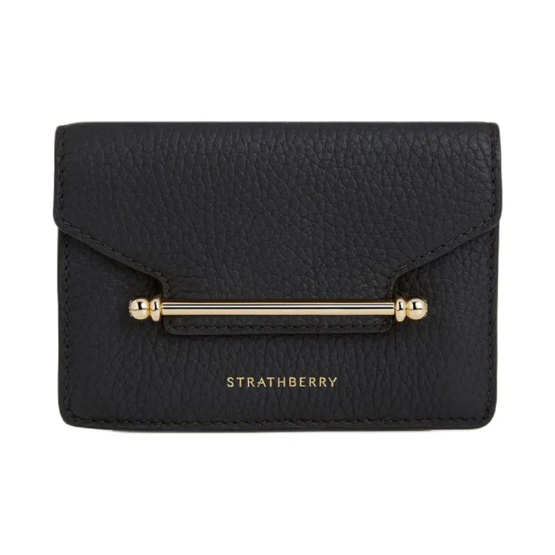 Strathberry Calfskin Wallet Women's Black-0