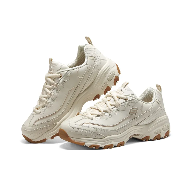 Skechers D'LITES SR Cushioning, Slip Resistant, And Abrasion Resistant Low Top Chunky Sneakers Women's Beige-4