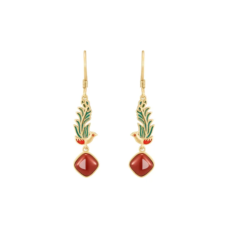 MAMADESHOUHU Agate Jade Earrings Women's-1
