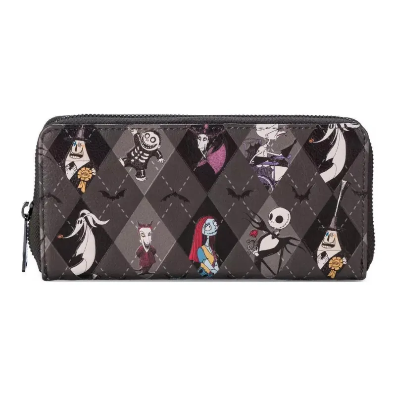Disney Polyurethane Wallet Women's Gray Purple-1