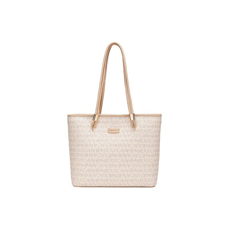 MEXICAN PVC Leather Tote Bag, Shoulder Bag, Handbag Women's Glacier Blue/Mocha Coffee/Creamy Apricot-7