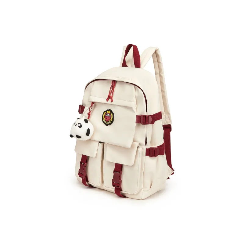 ST&SAT Fabric Backpacks Travel Bags Large Size Unisex Ecru-1