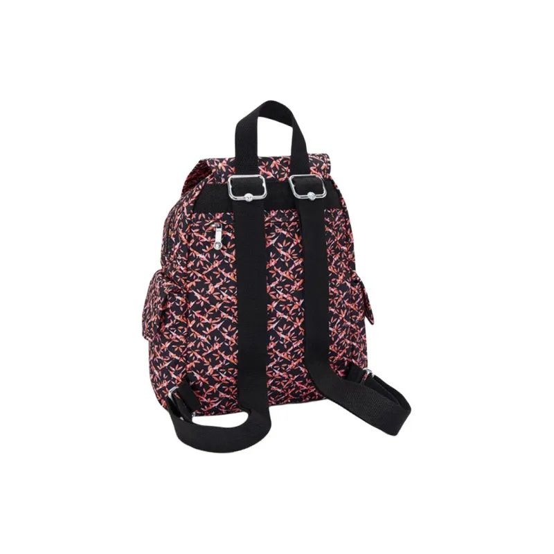 Kipling Polyester Backpack Small Size Women's Black Red-2