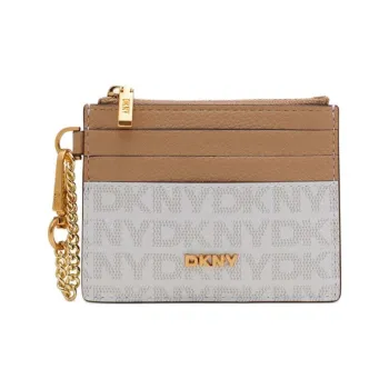 DKNY Artificial Leather Card Holder Women's Beige