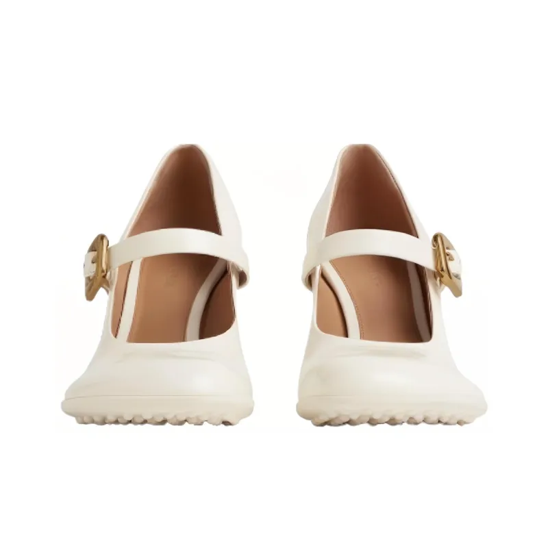 Bottega Veneta Atomic Chunky Heel Mary Jane Shoes Women's White-3