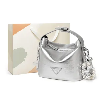 15 MINS Synthetic Leather Crossbody One Shoulder Handbag Women's Space Silver
