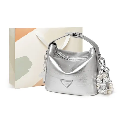 15 MINS Synthetic Leather Crossbody One Shoulder Handbag Women's Space Silver