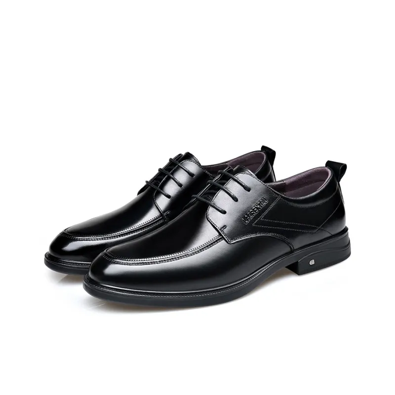 LAORENTOU Dress Shoes Men Low Top Black/Brown-2