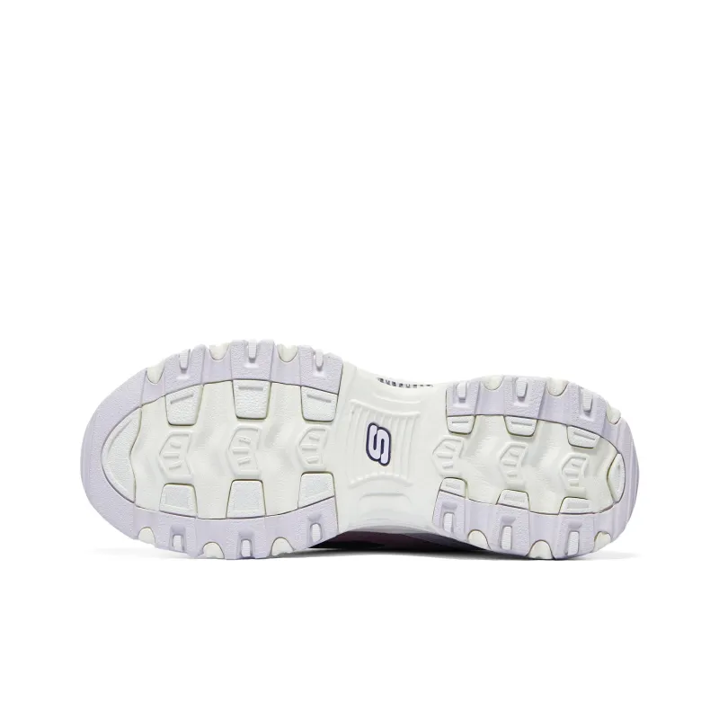 Skechers D'LITES 1.0 Anti Slip Wear Resistant Low Top Chunky Sneakers Women's White Purple-6