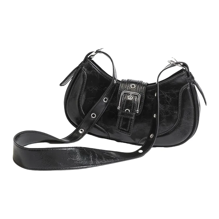 Carksky PU Portable Crossbody Bag Shoulder Bag Regular Women's Black/Silver-1