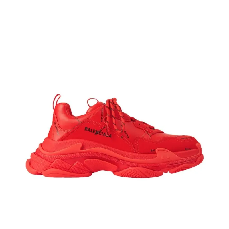 Balenciaga Triple S Allover Logo Red Women's-1