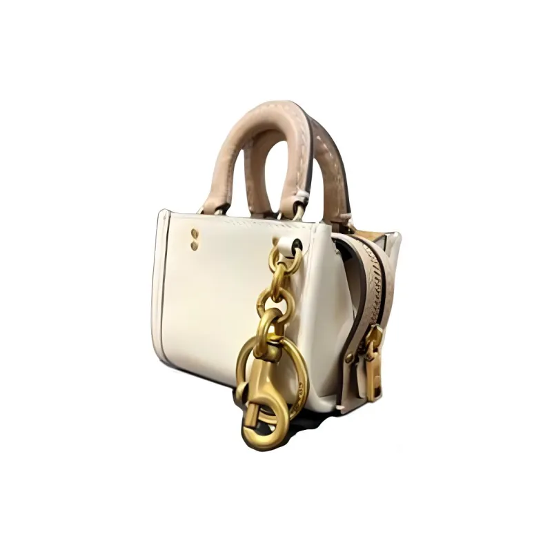 COACH Tanned Leather Material Bag Accessory Women's White Beige-4