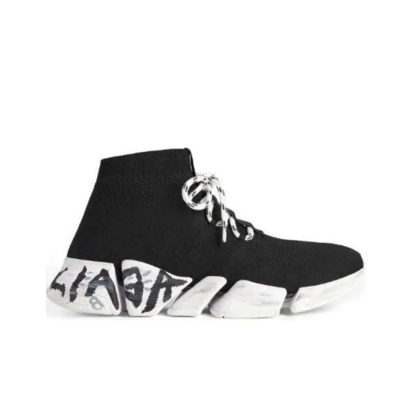 Balenciaga Speed 2.0 Lace Up Black Graffiti-1