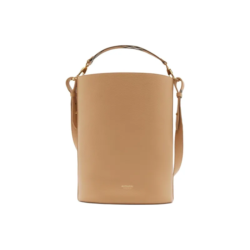 Burberry Grain Calfskin Bucket Bag, Shoulder Bag, Crossbody Bag, Handbag Medium Size Women's Light Almond-0