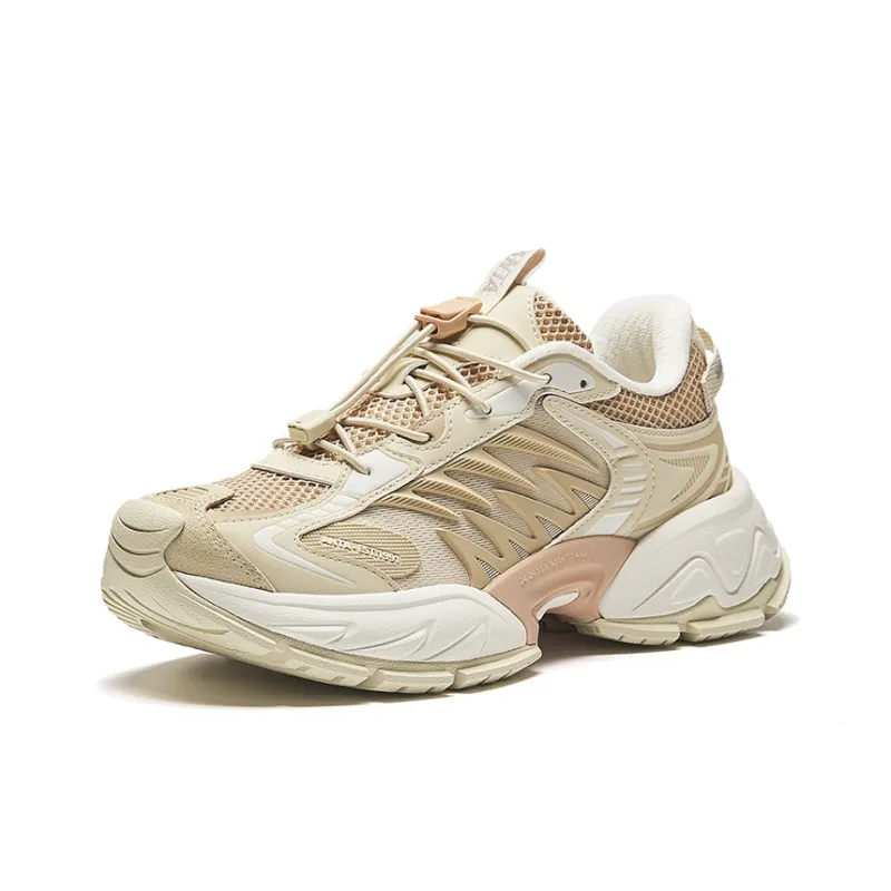 Anta Star Moon 2 Anti-Slip Wear-Resistant Low-Top Chunky Sneakers Women's Beige Yellow-1