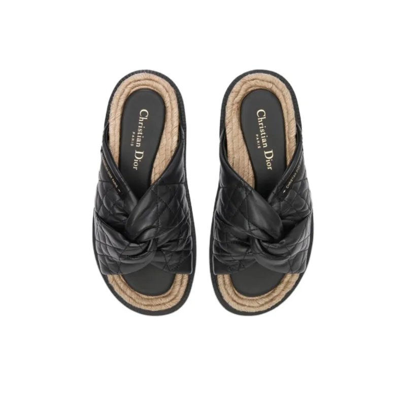 DIOR Dtwist Slide Slippers Women's Black-4