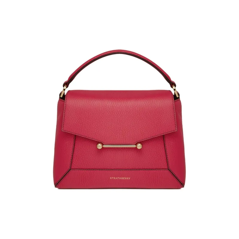 Strathberry Grained Calfskin Handbag Shoulder Bag Crossbody Bag Women's Red-0