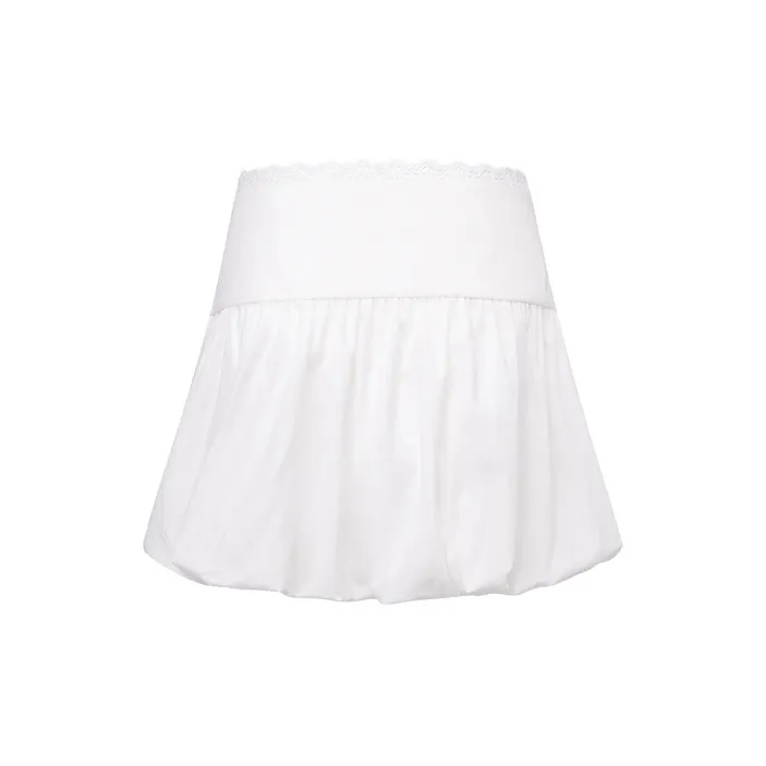 Three Quarters Casual Short Skirts Women's White-1