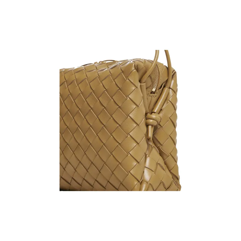 Bottega Veneta LOOP Soft Sheepskin Camera Bag Shoulder Bag Crossbody Bag Small Size Women's Deep Marzipan Color-4