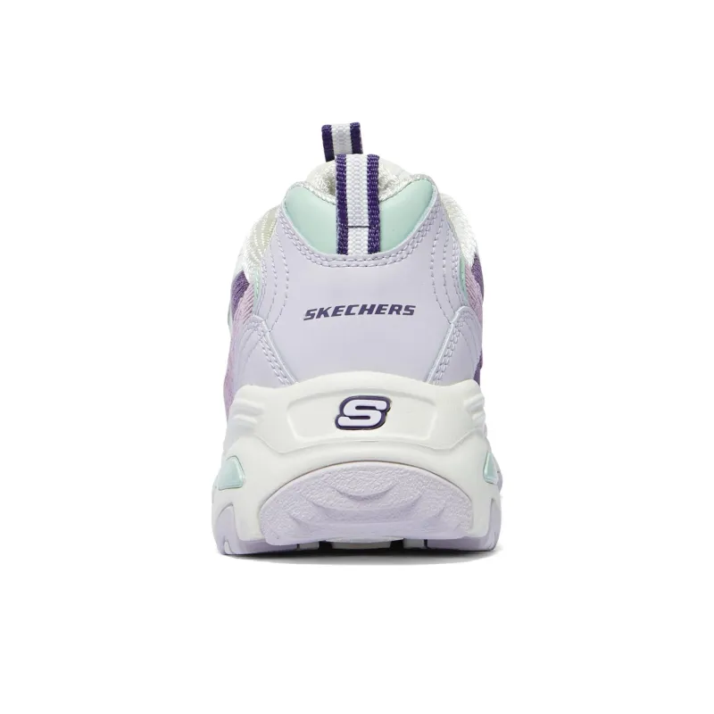 Skechers D'LITES 1.0 Anti Slip Wear Resistant Low Top Chunky Sneakers Women's White Purple-5