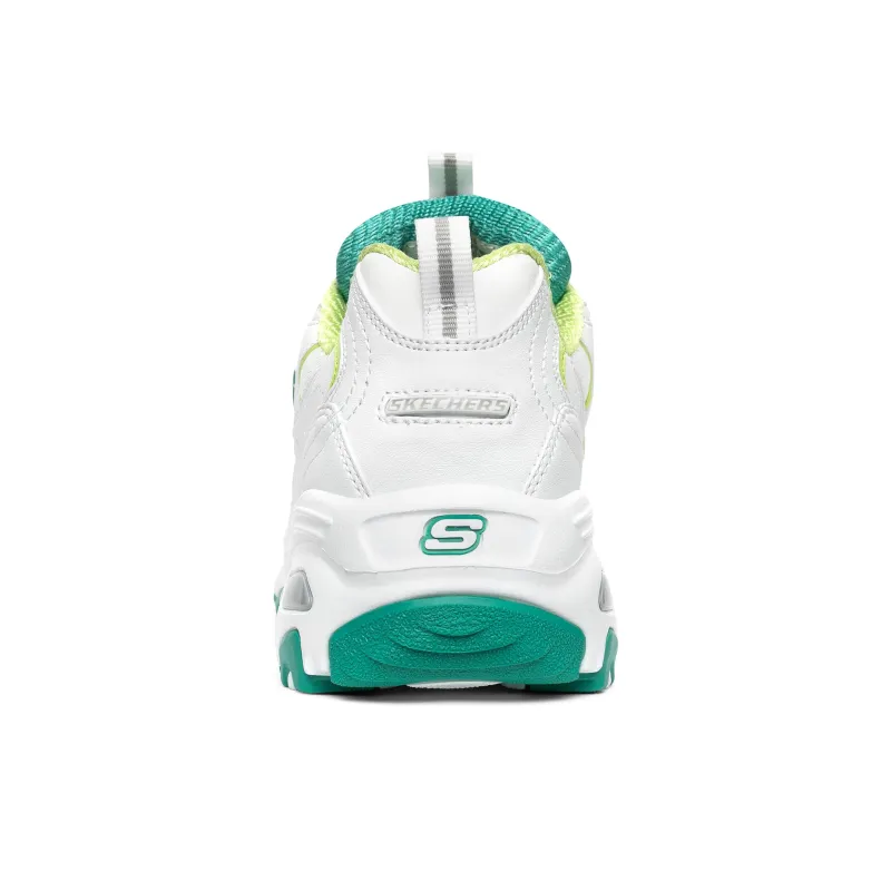 Skechers D'LITES 1.0 Anti Slip Wear Resistant Low Top Chunky Sneakers Women's White Green-5