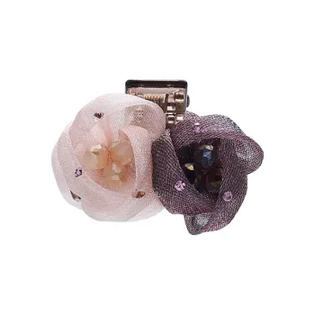 ROYALSASA Silk Chiffon, Faux Crystal, Acrylic Hair Claw Clip Hair Clip Women's