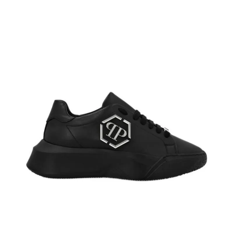 PHILIPP PLEIN Runner Hexagon Godzilla Low Top Casual Shoes Unisex Black-1