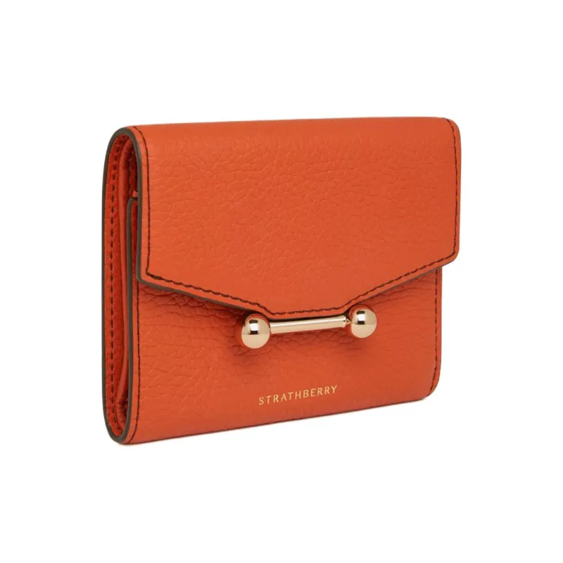 Strathberry Calfskin Wallet Women's Mandarin Orange Jam Color-1