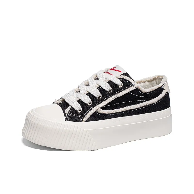 Warrior Wear Resistant Slip Resistant Low Top Canvas Shoes Women's Black-0