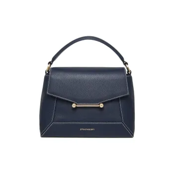 Strathberry Grained Calfskin Shoulder Bag Crossbody Bag Handbag Women's Marine Blue