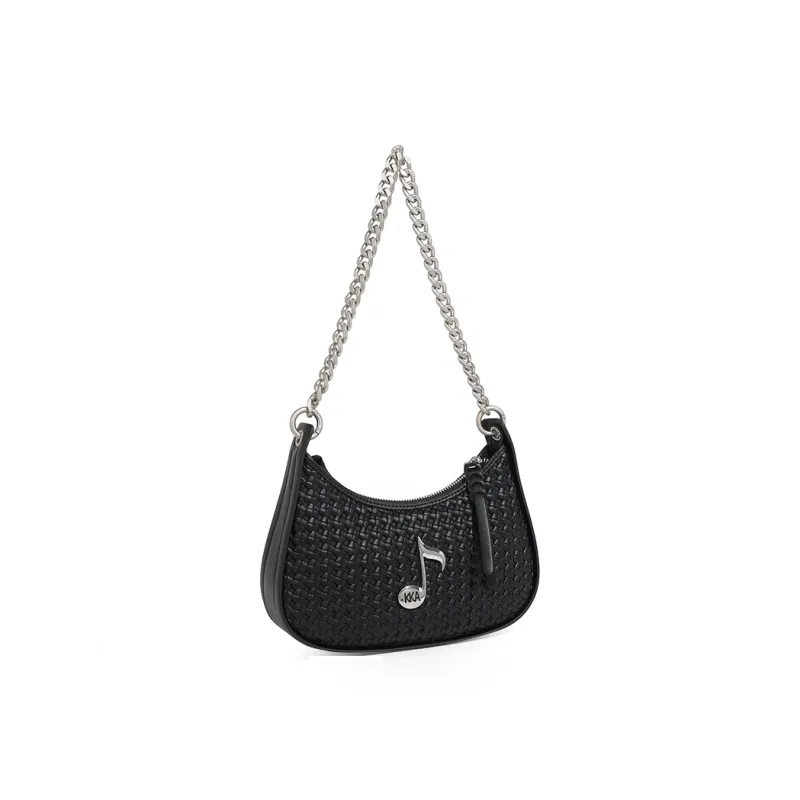 KKA Fabric, PU Shoulder Bag Women's Beige Yellow/Black-7
