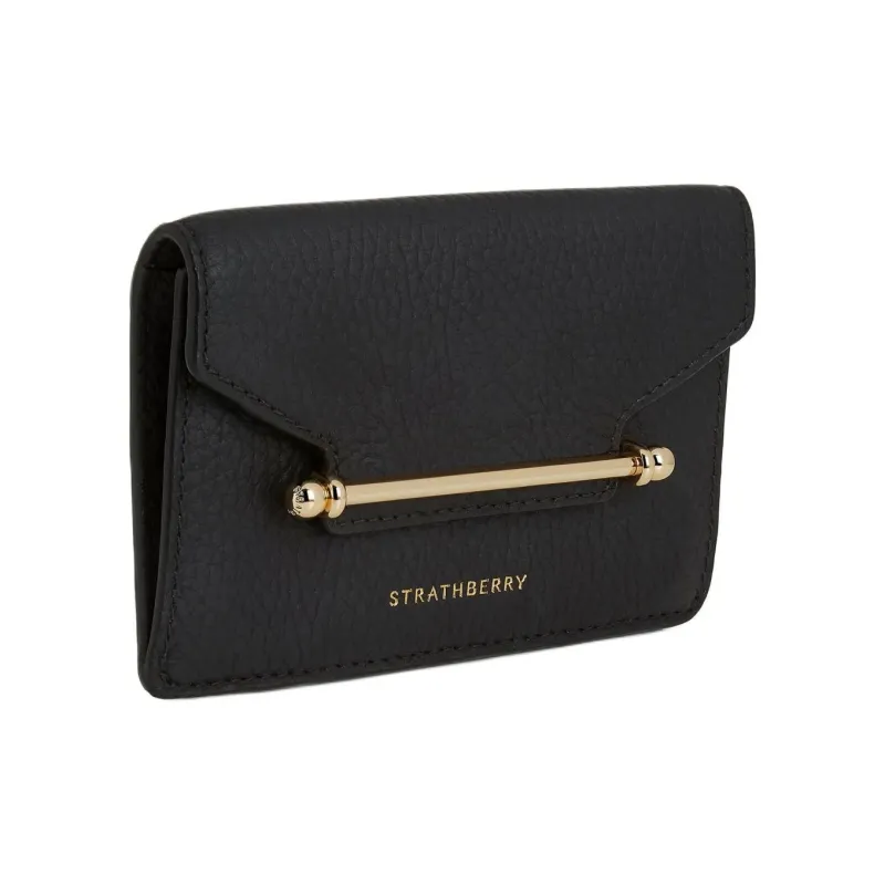 Strathberry Calfskin Wallet Women's Black-1