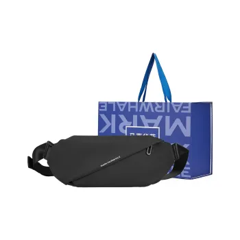 FAIRWHALE PU Crossbody Bag Shoulder Bag Fanny Pack Sling Bag Regular Unisex Pure Black