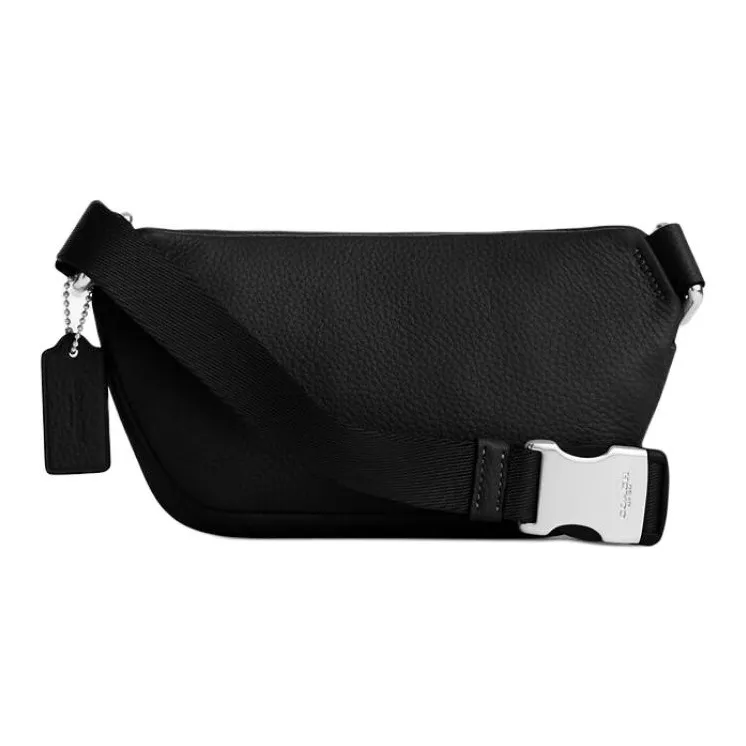 COACH Elias Litchi Grain Leather Fanny Pack Mini Men's Black-1