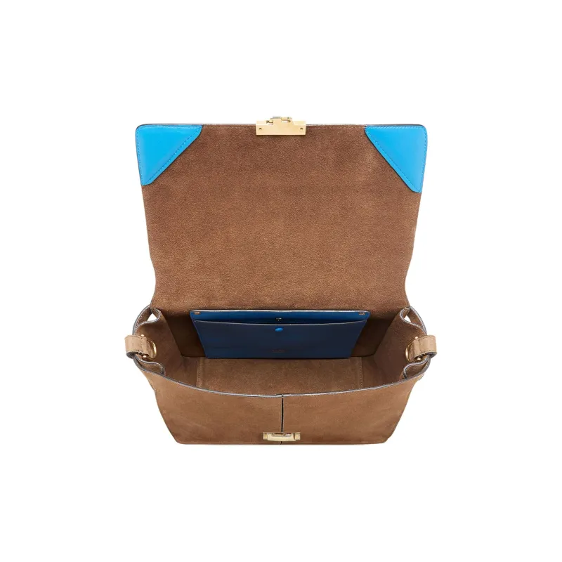 FENDI Kan U Goatskin Crossbody Bag, Shoulder Bag Large Size Women's Camel Brown-2