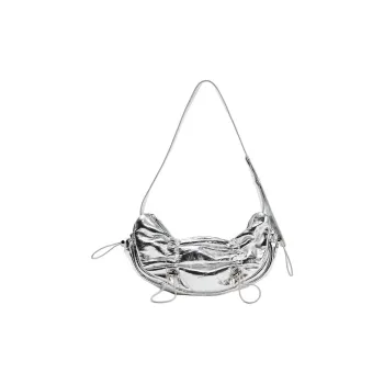 ZARA PU Handbag Shoulder Bag Mini Women's Silver