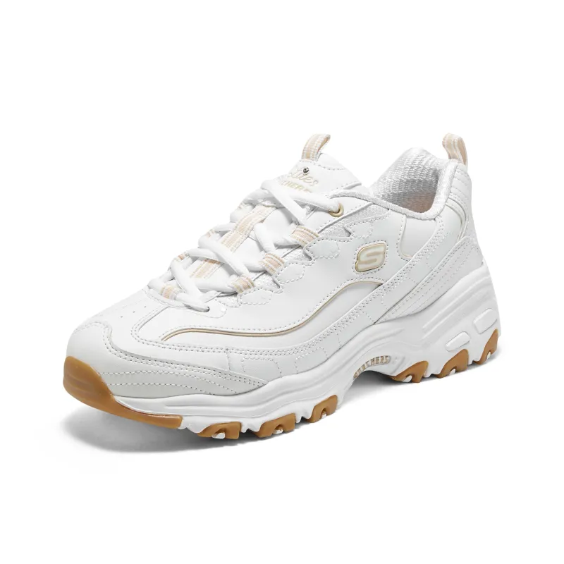 Skechers DLITES Chunky Sneakers Women's Low Top White/Yellow-3