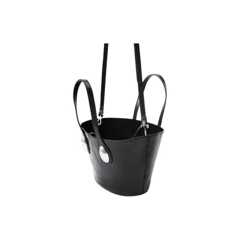 Alexander Wang Cow Leather Tote Bag Shopping Bag Shoulder Bag Crossbody Bag Handbag Small Size Women's Black-2