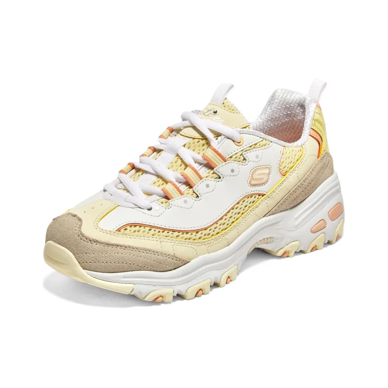 Skechers D'LITES 1.0 Anti Slip Wear Resistant Low Top Chunky Sneakers Women's Yellow-3