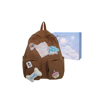Duoluplo Doron Paul Nylon Backpack Regular Women's Brown/White