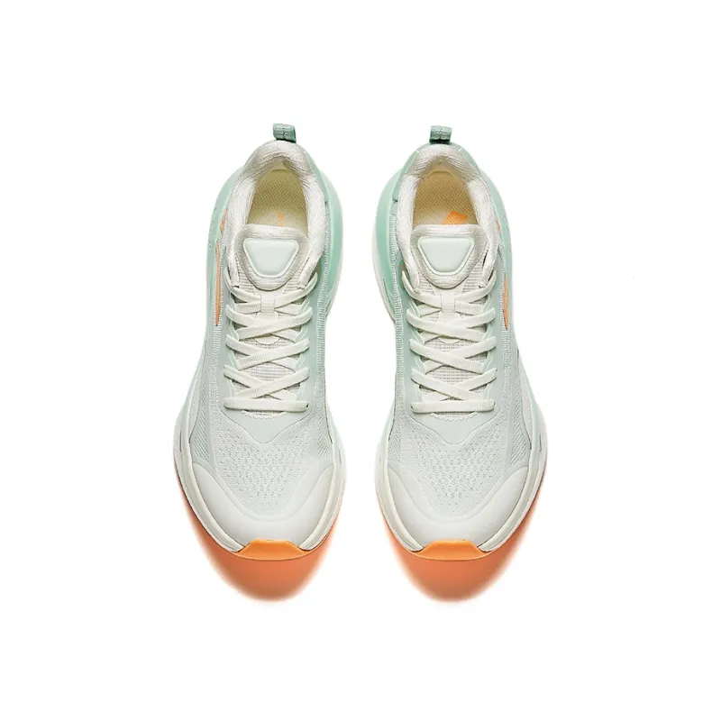 Anta Running Collection Wear-Resistant Slip-Resistant Low-Top Casual Running Shoes Women's White Green-2