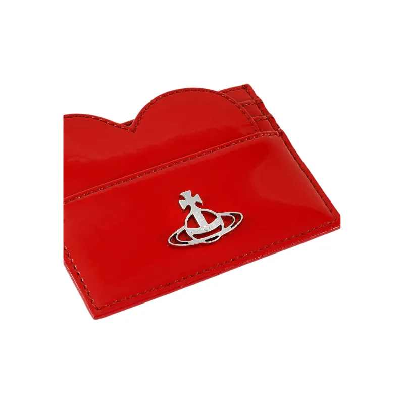 Vivienne Westwood Patent Leather Card Holder Women's Red-3