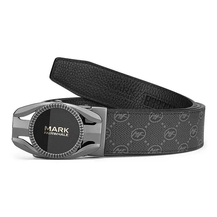 FAIRWHALE Ceremonial Business Automatic Buckle Belt Pvc Leather Belts Men's Width 3.5CM-4