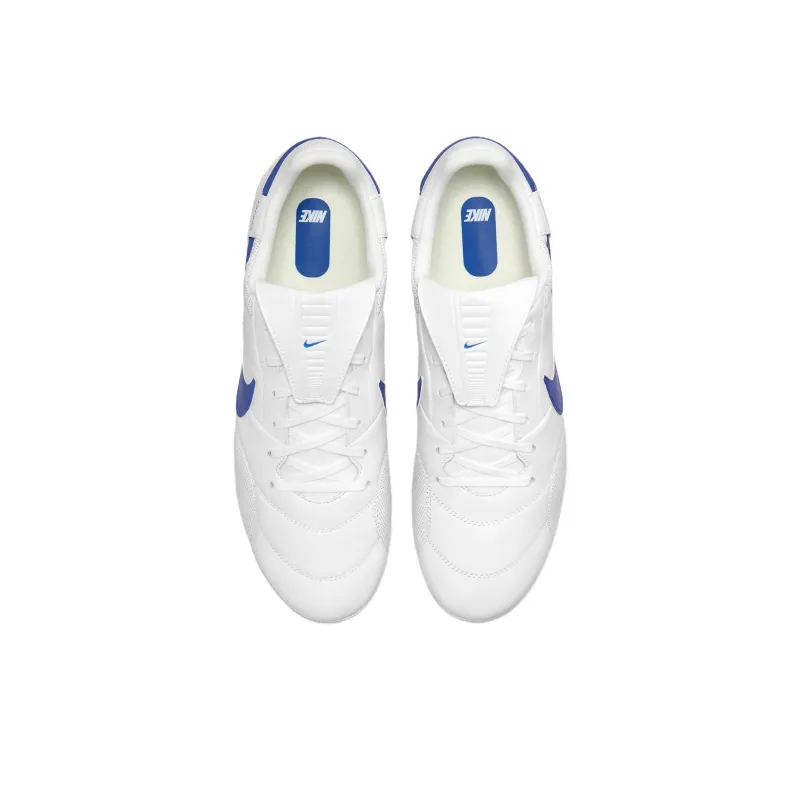 Nike Premier 3 SG Metal Long Studs Anti Slip Wear Resistant Soccer Shoes Men's White Blue-3