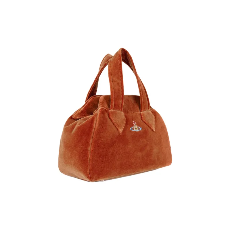 Vivienne Westwood Cotton Handbag Medium Size Women's Burnt Orange-1