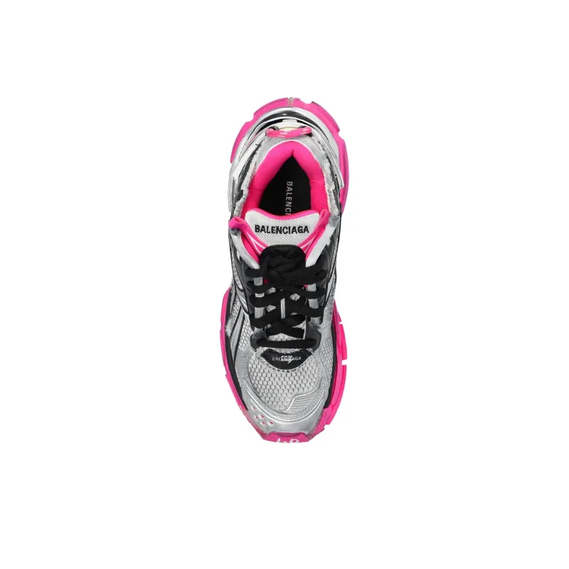 Balenciaga Runner Sneakers 'Silver White Pink Mesh And Nylon' Women's-3