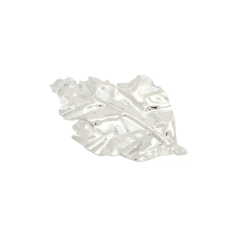 JIL SANDER Small Leaf shaped Polished Brooch-0
