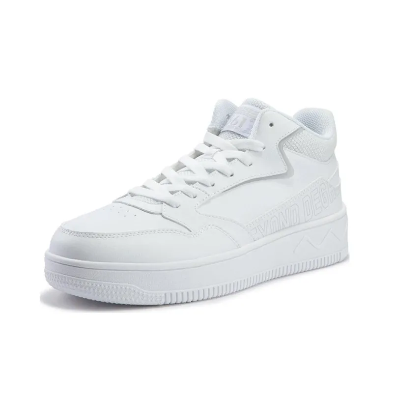 361° Anti Slip Wear Resistant Mid Top Skateboard Shoes Men's White-1