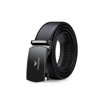 WilliamPOLO Cow Leather Leather Belts Men's Gunmetal 3.5cm Width