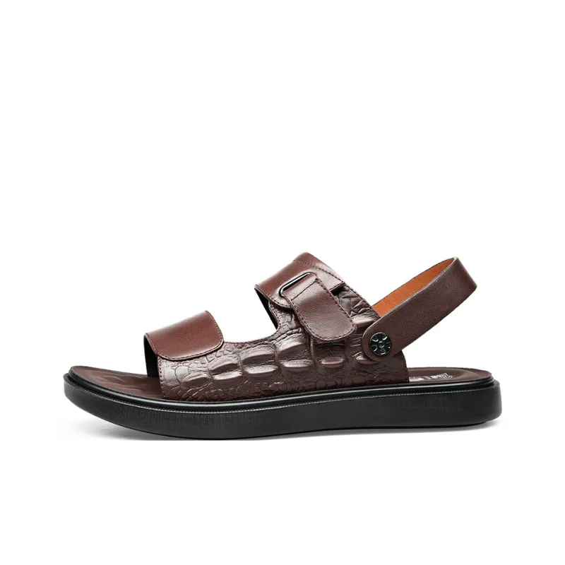 LAORENTOU Beach Sandals Men Black/Brown-2